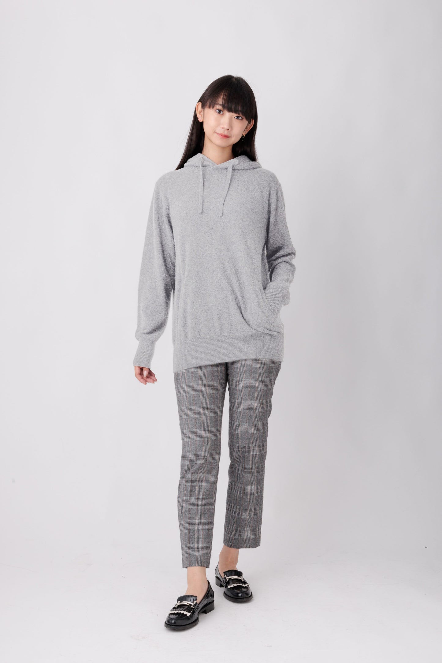 Nanako Style レディース プルオーバーカシミヤパーカー 373401