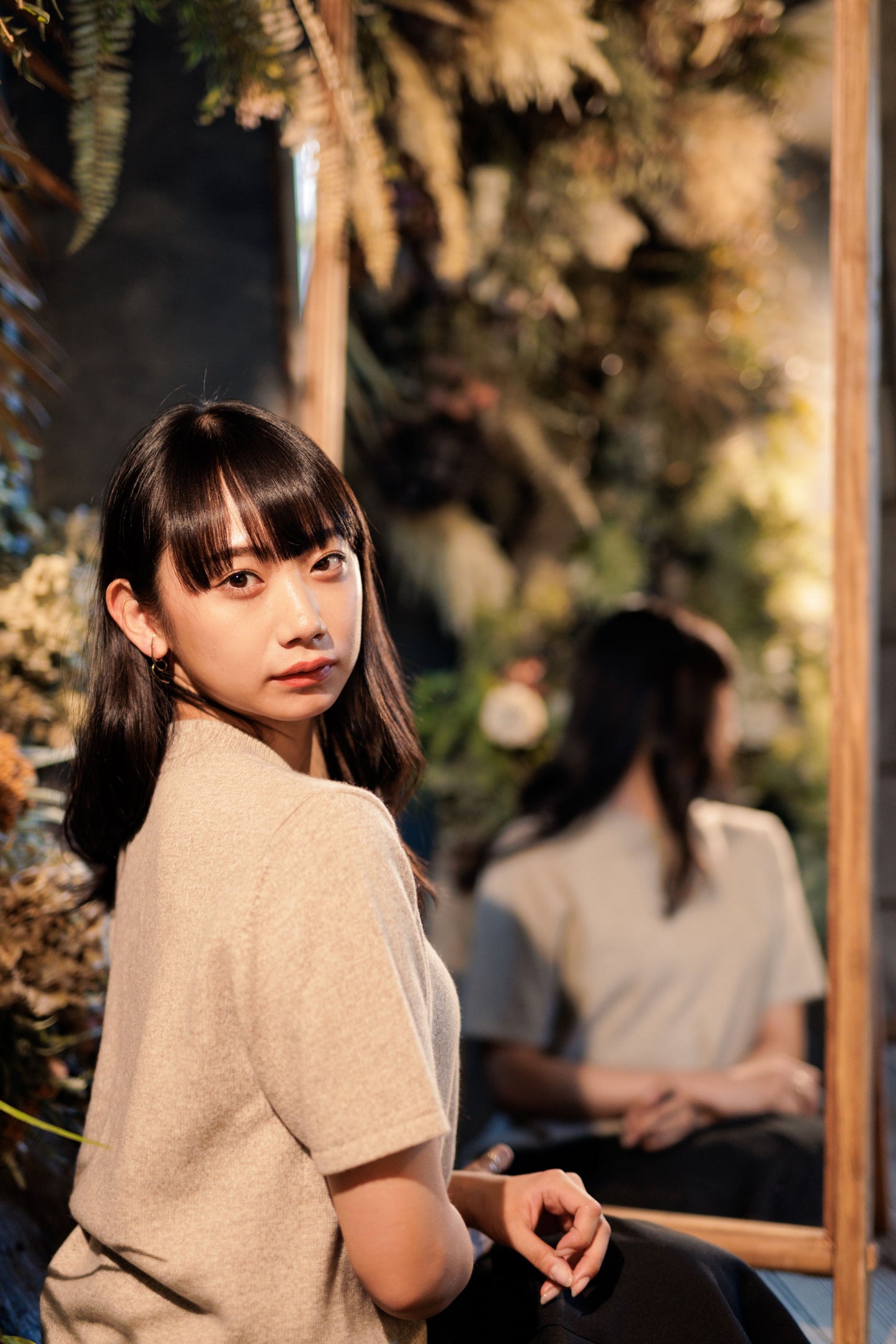 Nanako Style レディース カシミヤ半袖セーター 373402