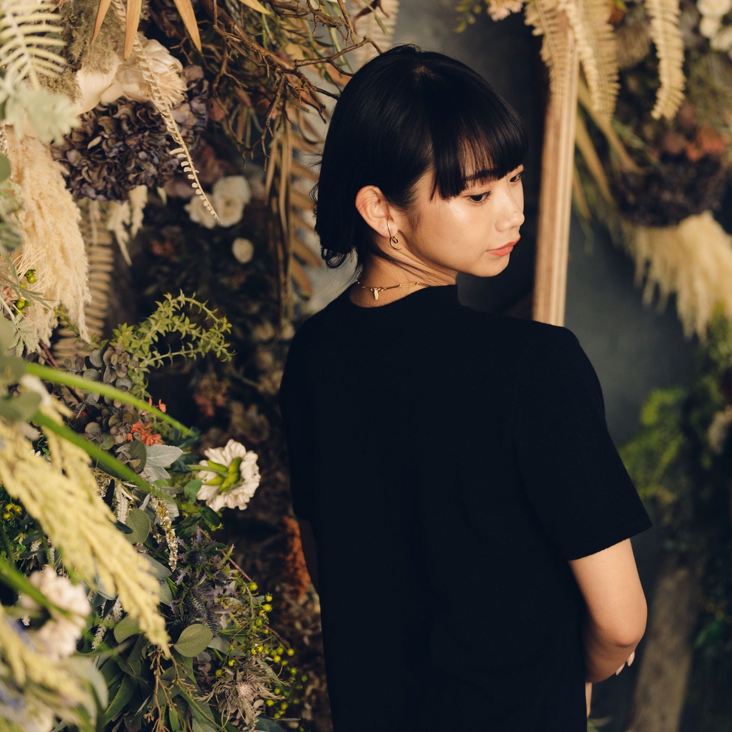 Nanako Style レディース カシミヤ半袖セーター 373402