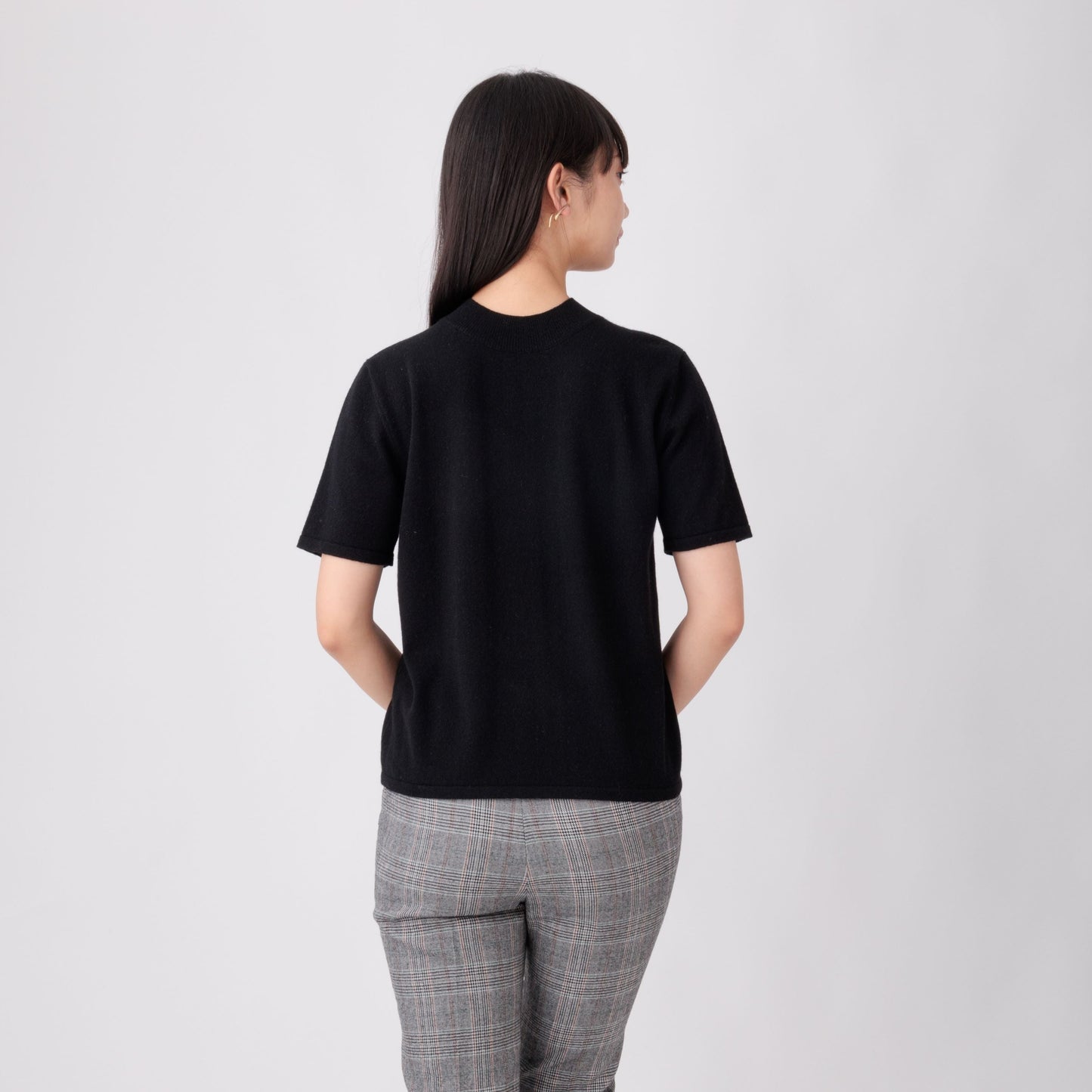 Nanako Style レディース カシミヤ半袖セーター 373402