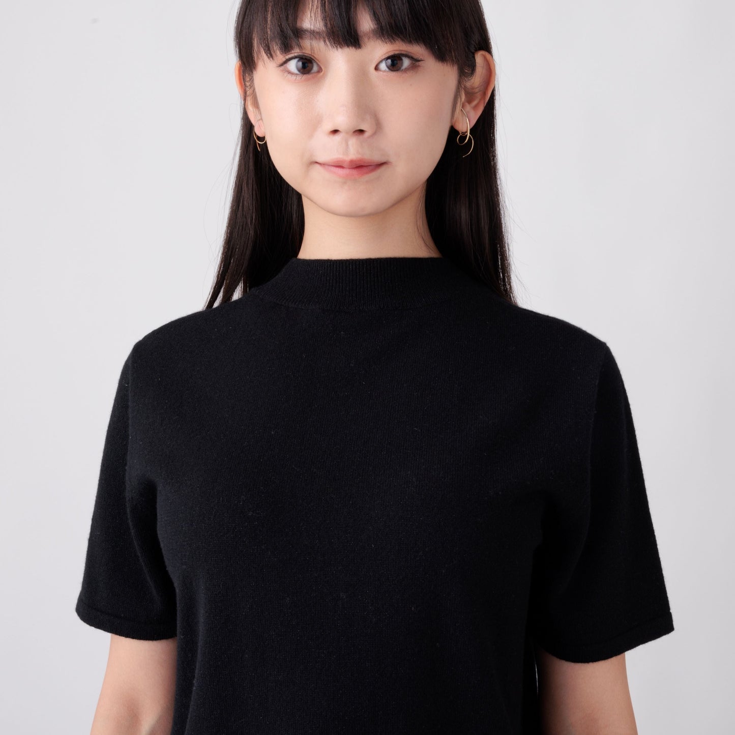 Nanako Style レディース カシミヤ半袖セーター 373402