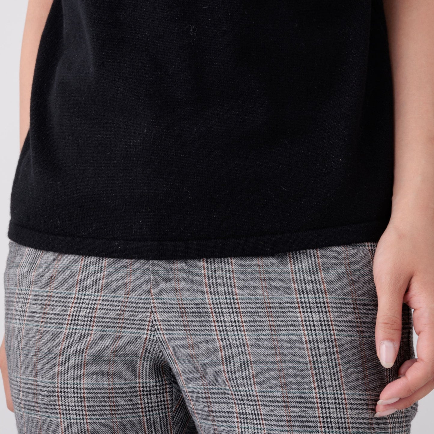 Nanako Style レディース カシミヤ半袖セーター 373402