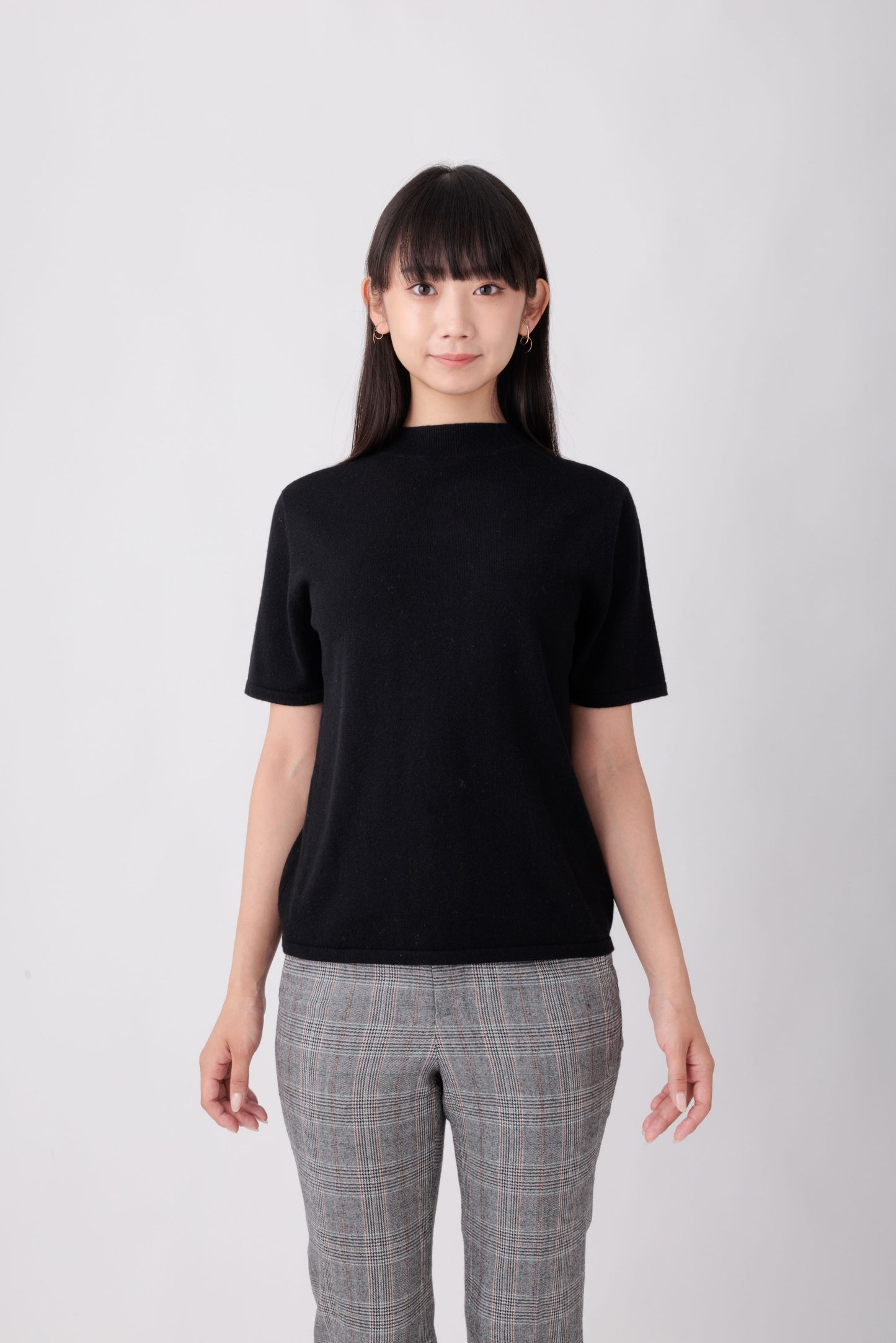 Nanako Style レディース カシミヤ半袖セーター 373402