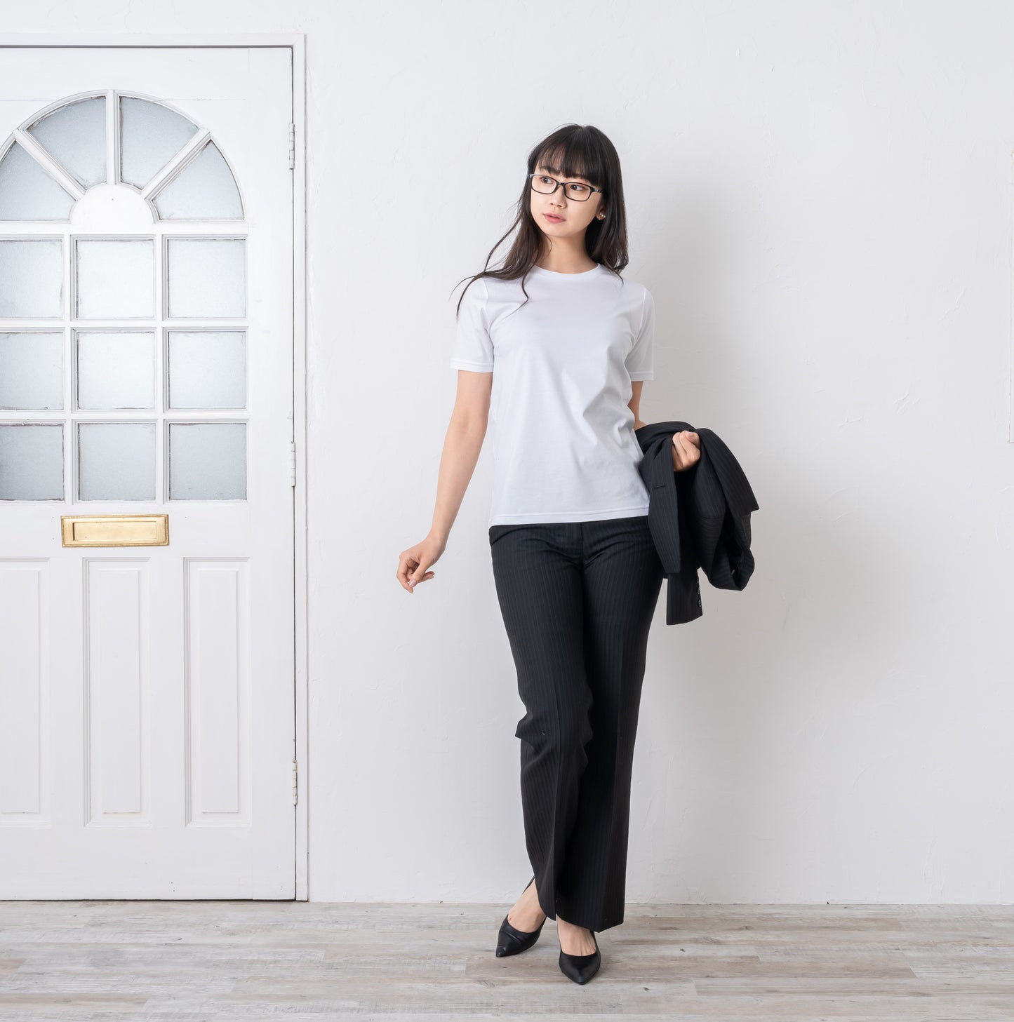 天然繊維 超長綿 レディース半袖Tシャツ 354-400