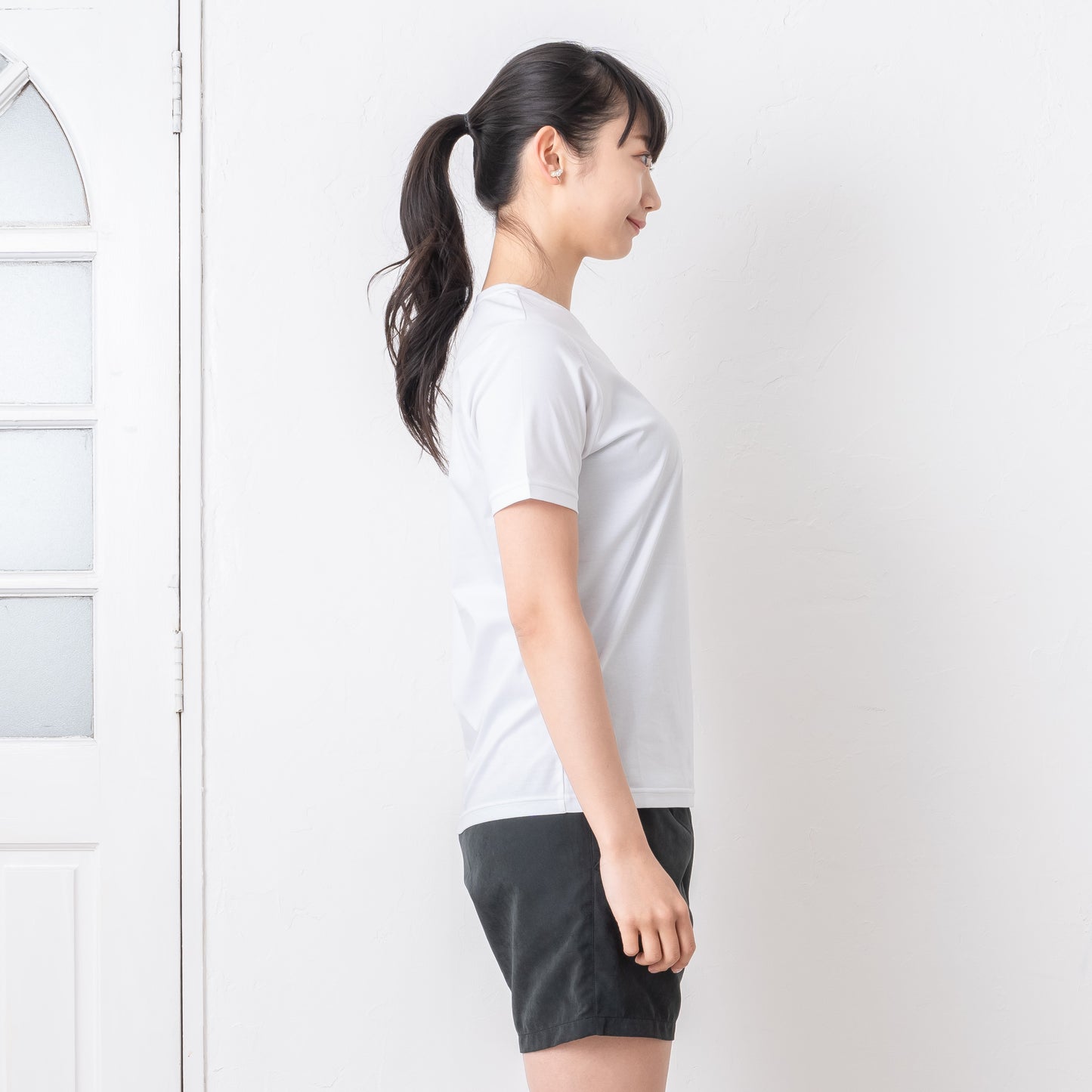 天然繊維 超長綿 レディース半袖Tシャツ 354-400