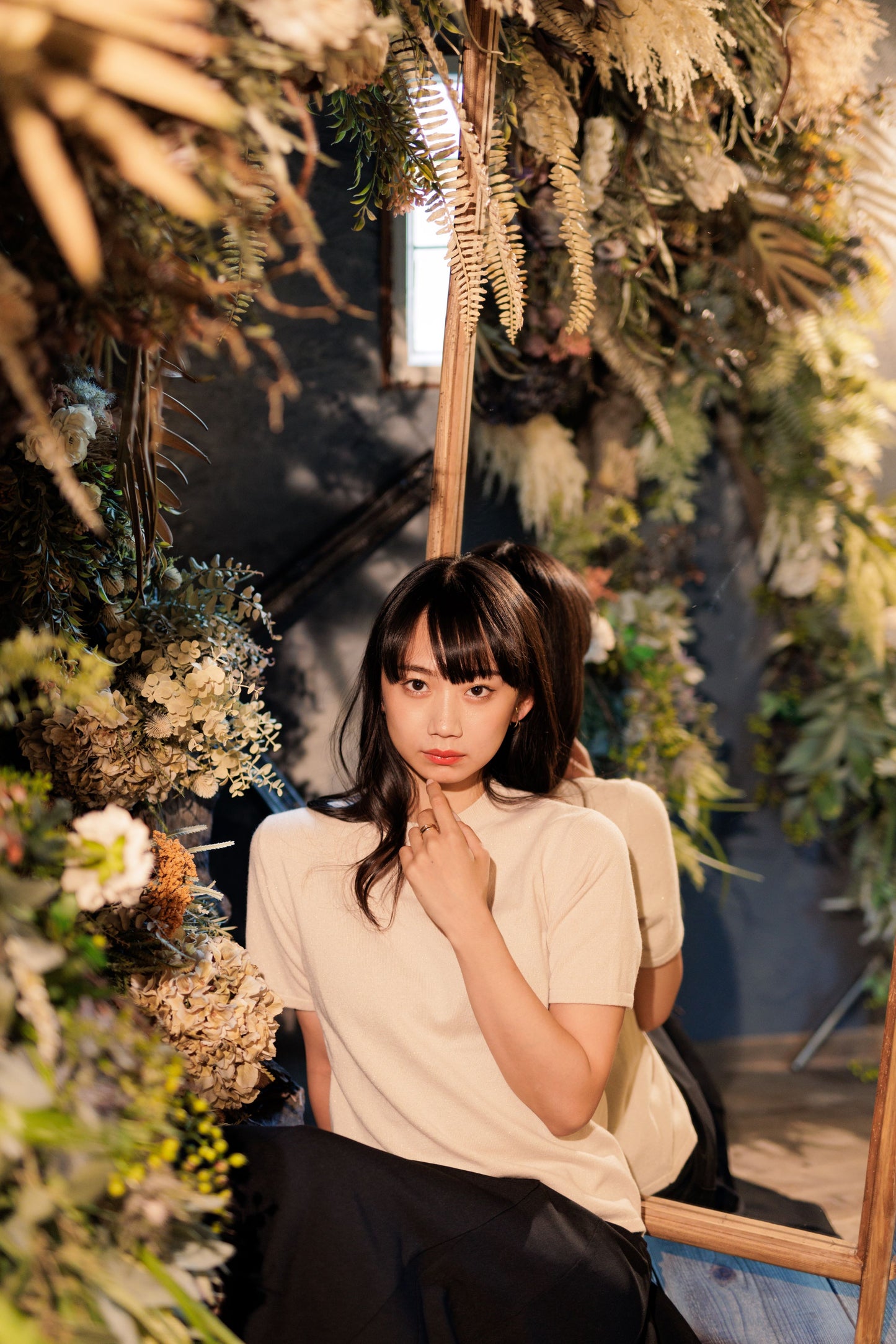 Nanako Style レディース カシミヤ半袖セーター 373402