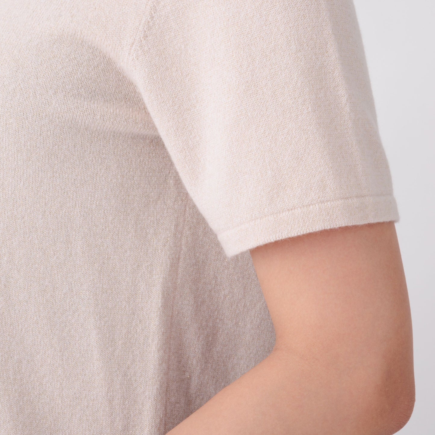 Nanako Style レディース カシミヤ半袖セーター 373402