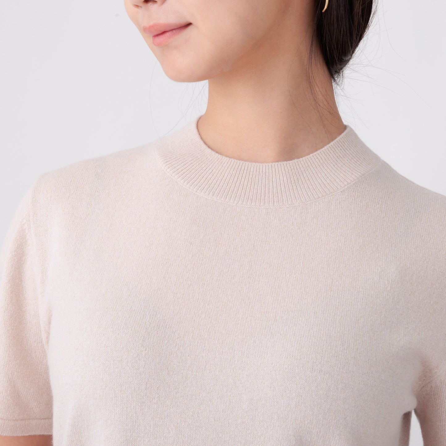 Nanako Style レディース カシミヤ半袖セーター 373402