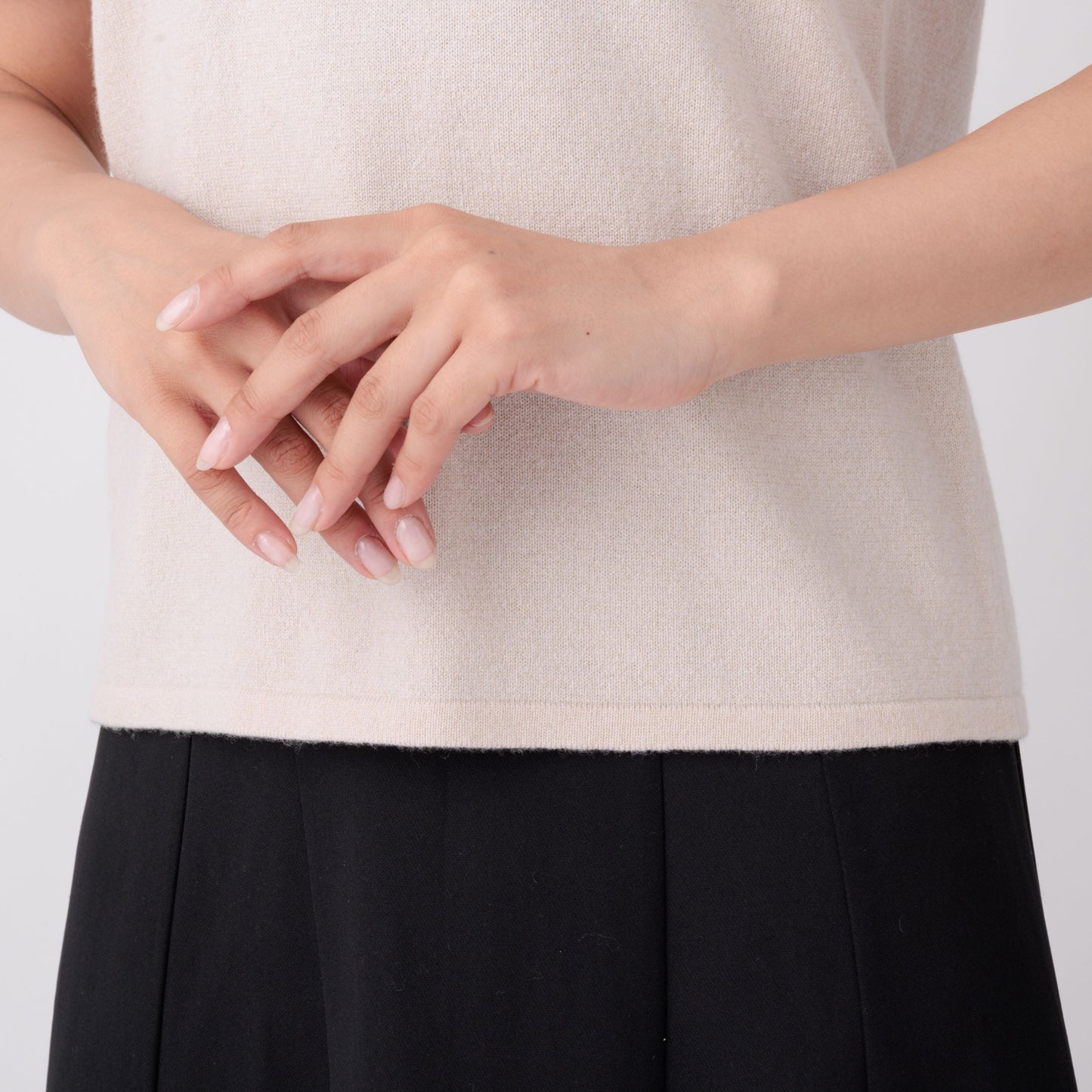 Nanako Style レディース カシミヤ半袖セーター 373402