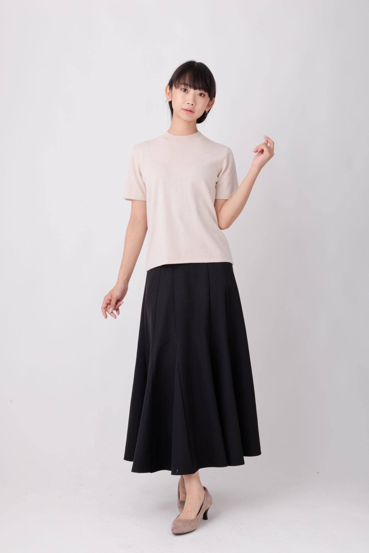 Nanako Style レディース カシミヤ半袖セーター 373402