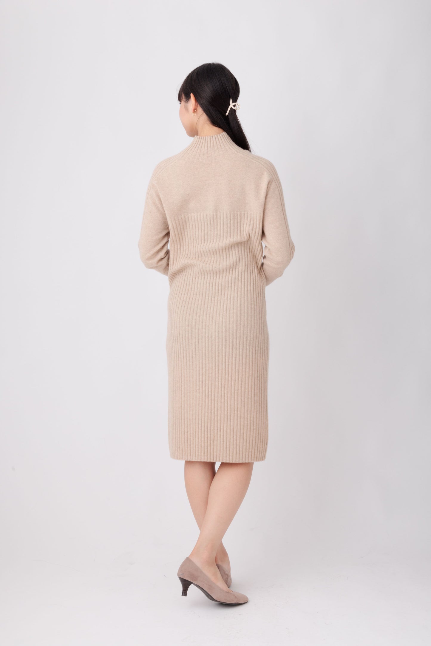 Nanako Style レディース カシミヤロングワンピース 373600