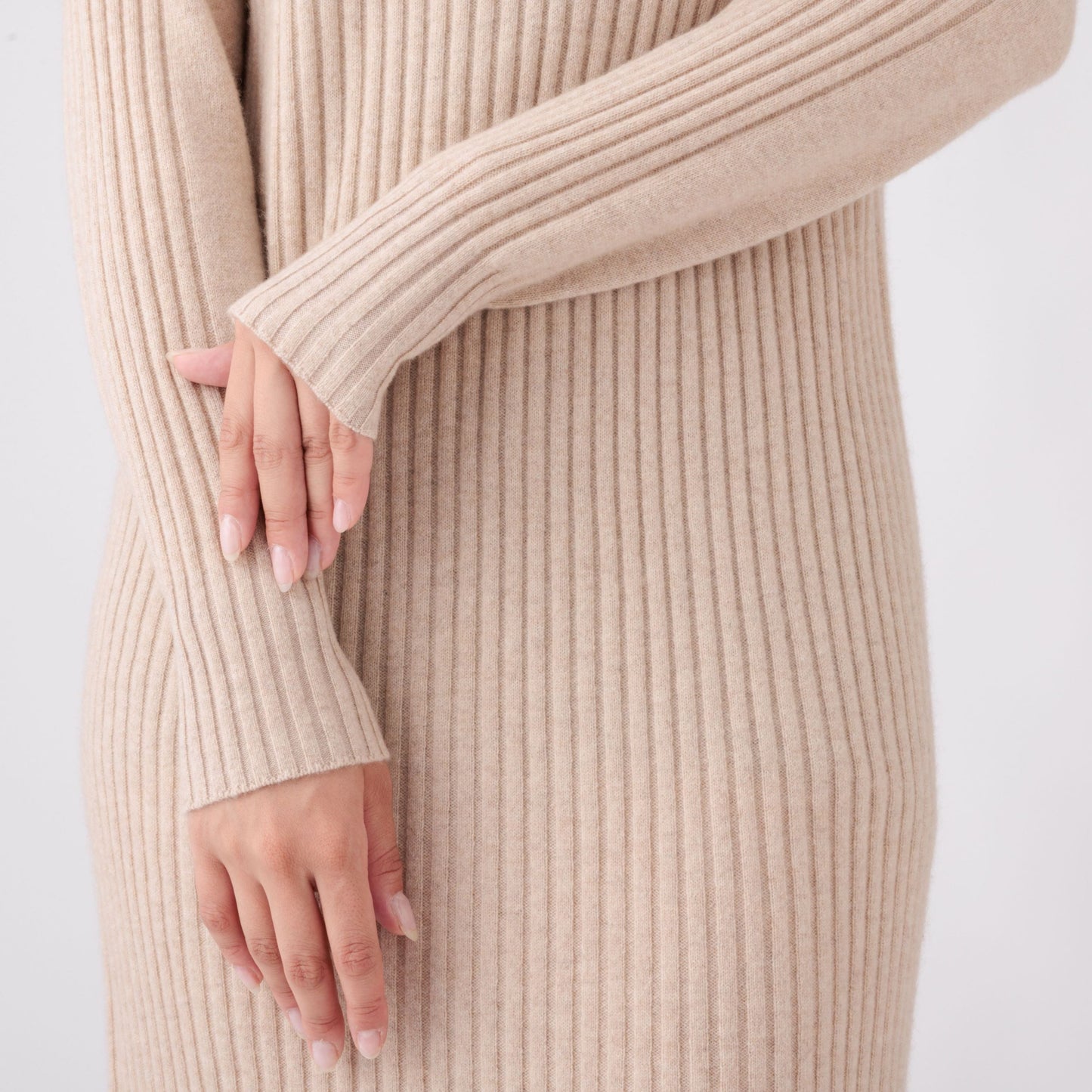 Nanako Style レディース カシミヤロングワンピース 373600