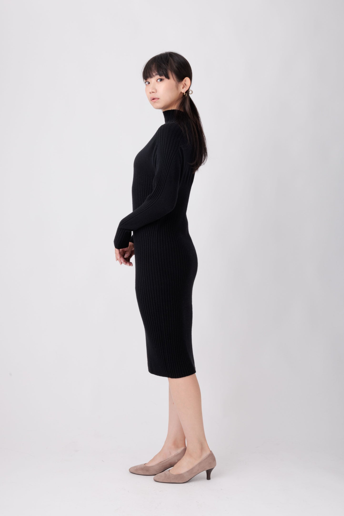 Nanako Style レディース カシミヤロングワンピース 373600